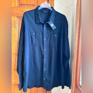 Travis Mathew NWT $124 Men's Cotton Flannel Button Up Shirt 3XL BLACK Nordstrom